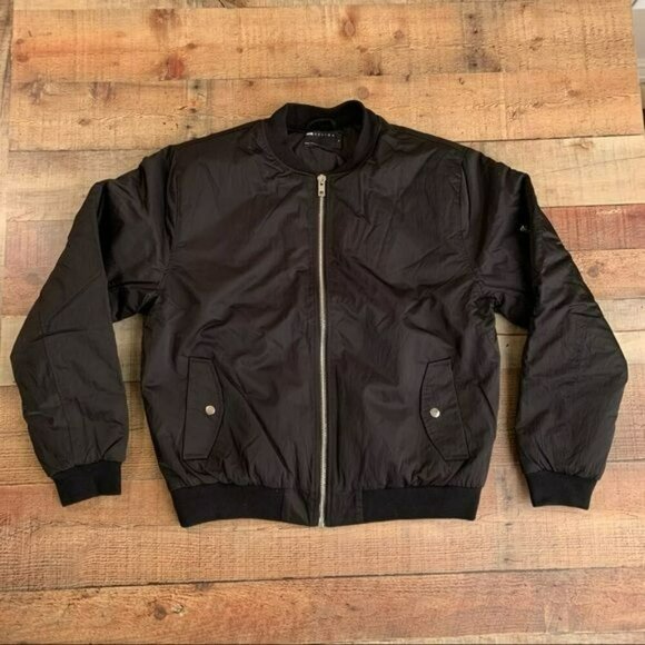 ASOS mens heavyweight padded bomber jacket in black with MA1 pocket - XL NWOTs - Picture 10 of 11